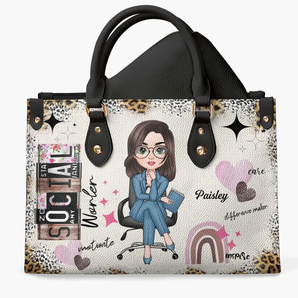 Personalized Leather Bag - Birthday Gift For Social Worker - Social Worker Life ARND018