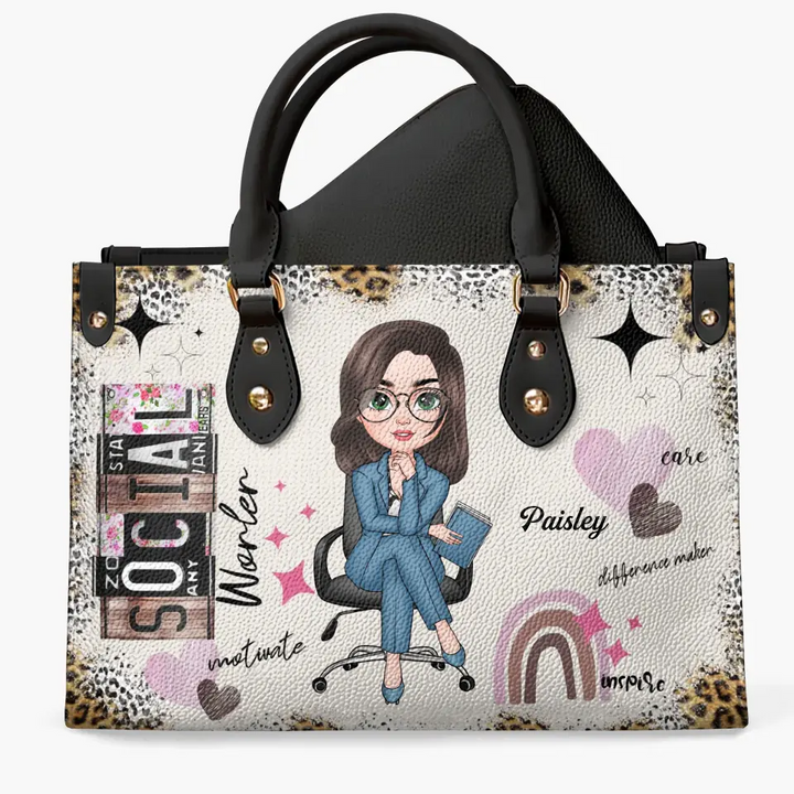 Personalized Leather Bag - Birthday Gift For Social Worker - Social Worker Life ARND018