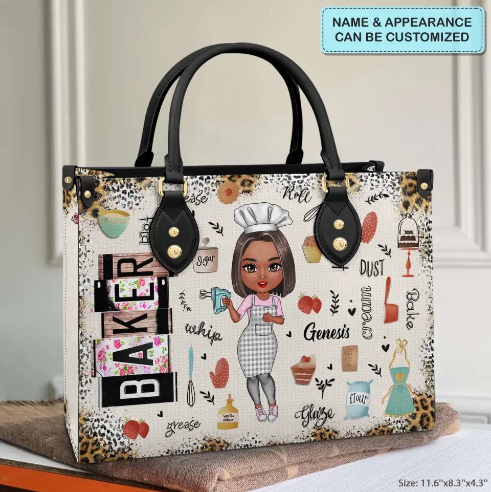 Personalized Leather Bag - Birthday Gift For Baker, Baking Lover - Baker Life ARND018