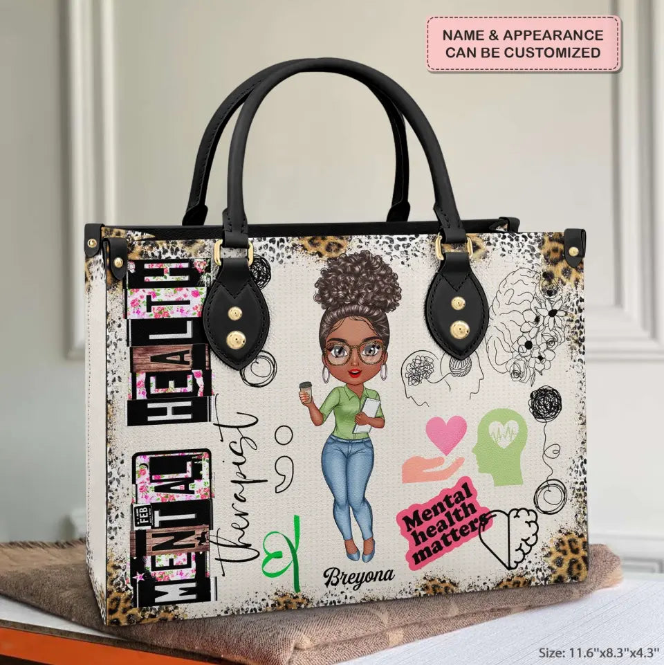 Personalized Leather Bag - Gift For Mental Health Therapist, Psychologist - Being A Mental Health Therapist ARND0014