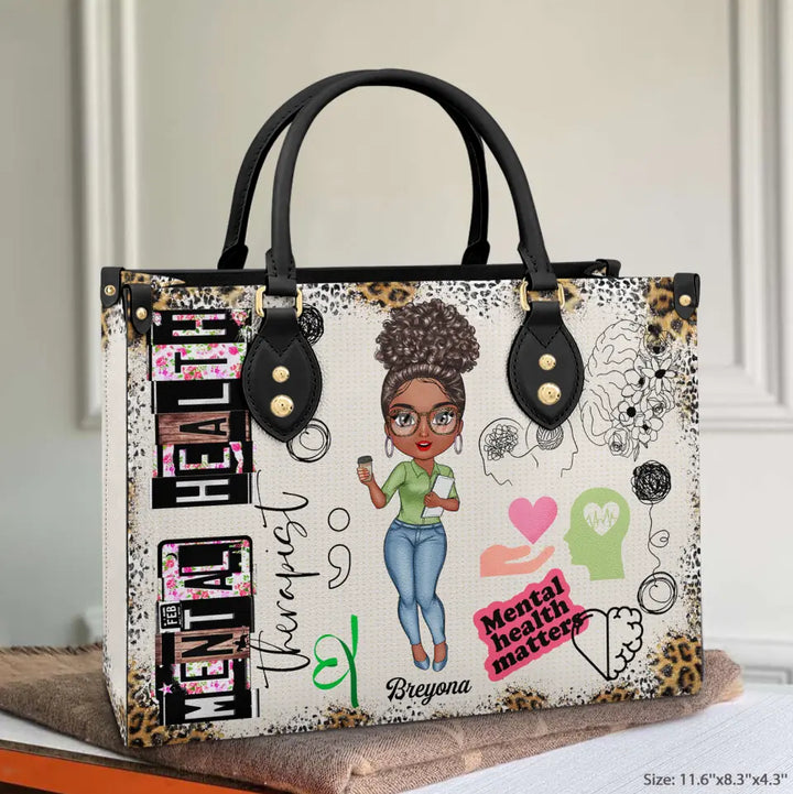 Personalized Leather Bag - Gift For Mental Health Therapist, Psychologist - Being A Mental Health Therapist ARND0014