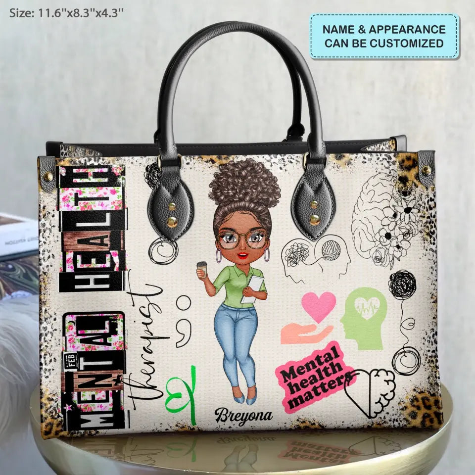 Personalized Leather Bag - Gift For Mental Health Therapist, Psychologist - Being A Mental Health Therapist ARND0014