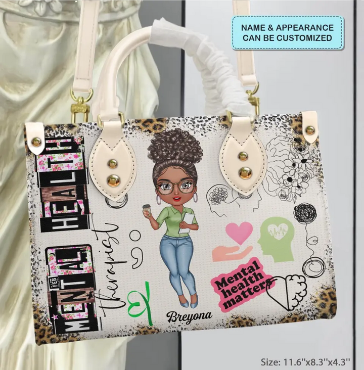 Personalized Leather Bag - Gift For Mental Health Therapist, Psychologist - Being A Mental Health Therapist ARND0014