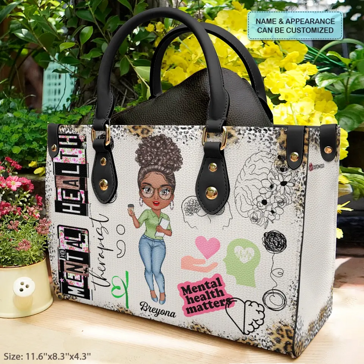 Personalized Leather Bag - Gift For Mental Health Therapist, Psychologist - Being A Mental Health Therapist ARND0014