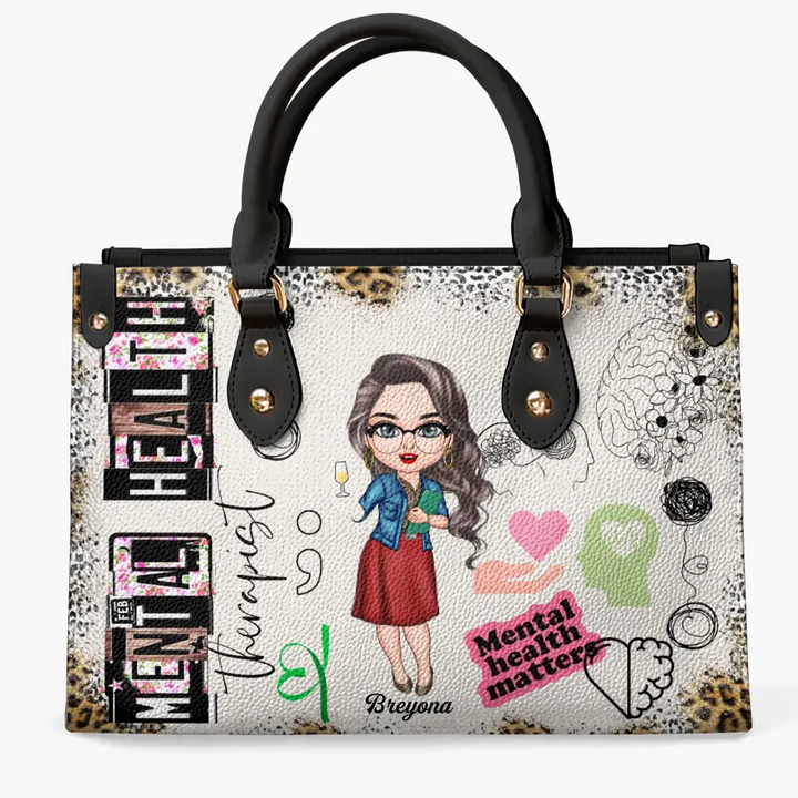 Personalized Leather Bag - Gift For Mental Health Therapist, Psychologist - Being A Mental Health Therapist ARND0014