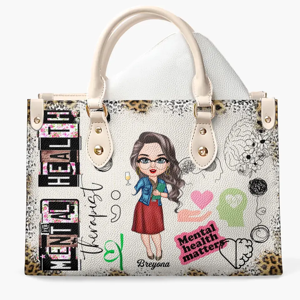 Personalized Leather Bag - Gift For Mental Health Therapist, Psychologist - Being A Mental Health Therapist ARND0014