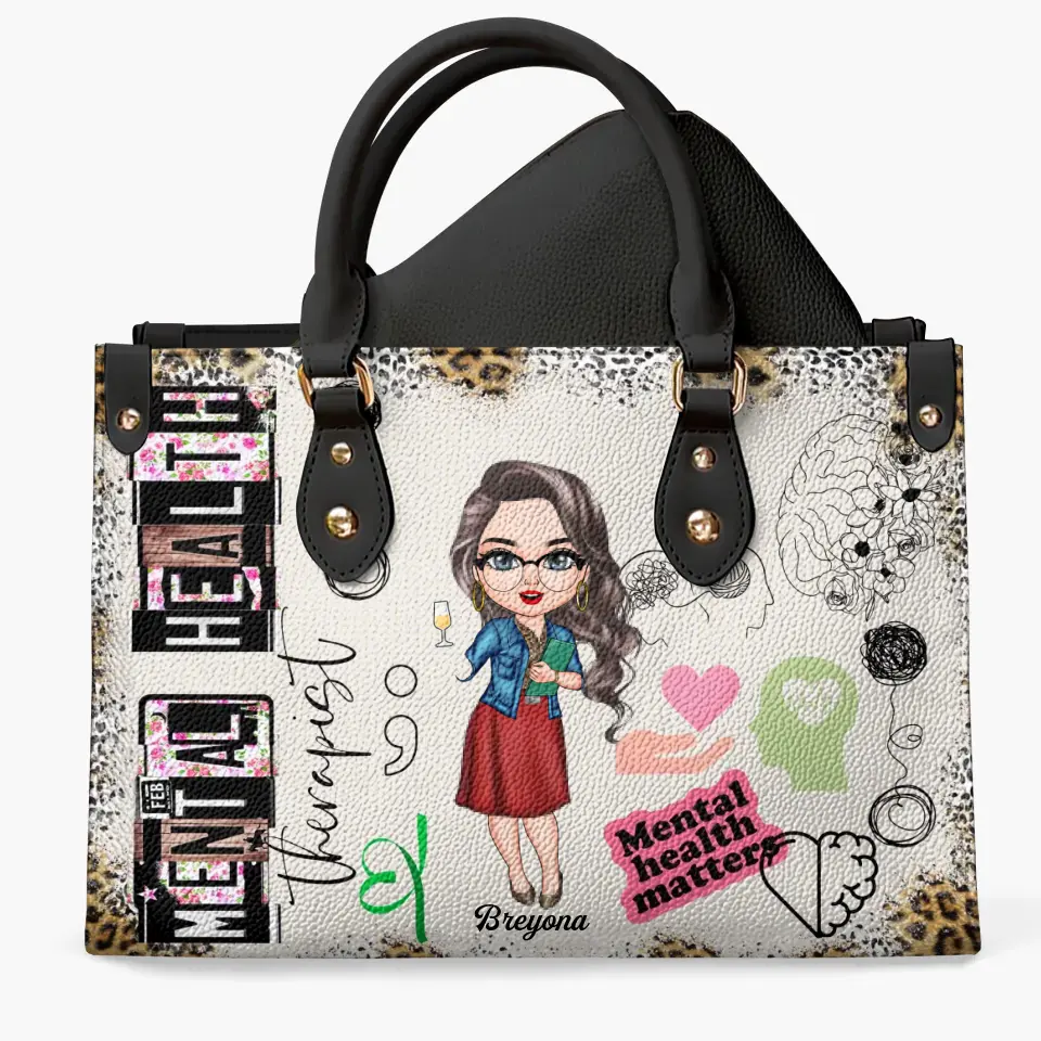 Personalized Leather Bag - Gift For Mental Health Therapist, Psychologist - Being A Mental Health Therapist ARND0014