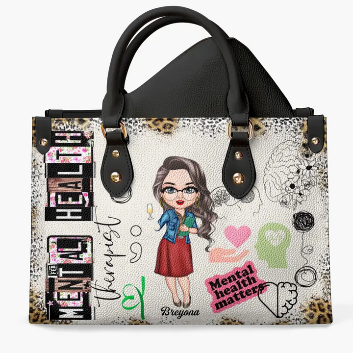 Personalized Leather Bag - Gift For Mental Health Therapist, Psychologist - Being A Mental Health Therapist ARND0014