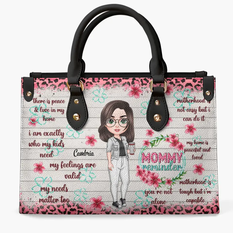Personalized Leather Bag - Birthday, Mother's Day Gift For Mom, Grandma - Mommy Reminder ARND005