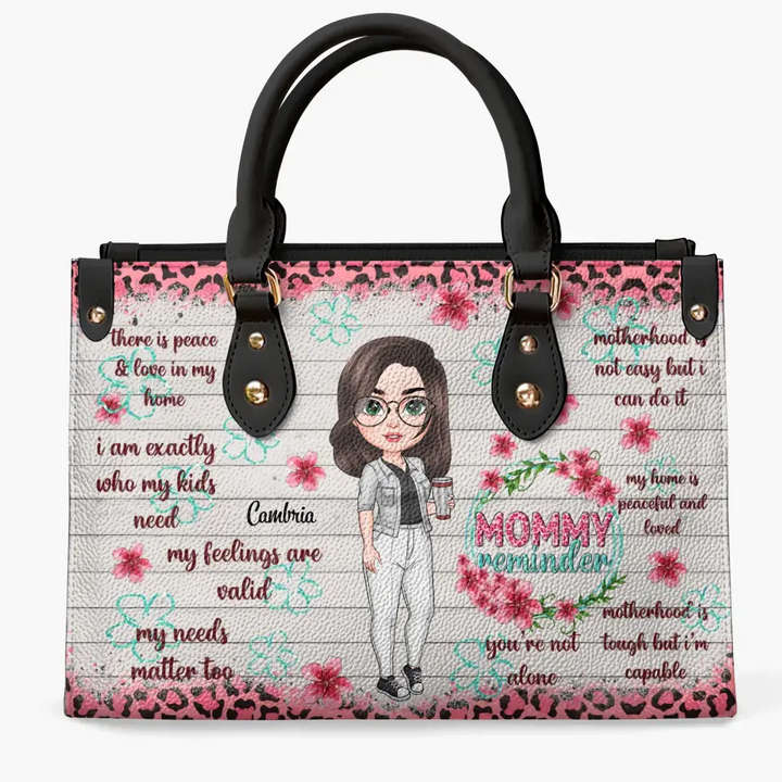 Personalized Leather Bag - Birthday, Mother's Day Gift For Mom, Grandma - Mommy Reminder ARND005