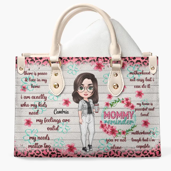 Personalized Leather Bag - Birthday, Mother's Day Gift For Mom, Grandma - Mommy Reminder ARND005