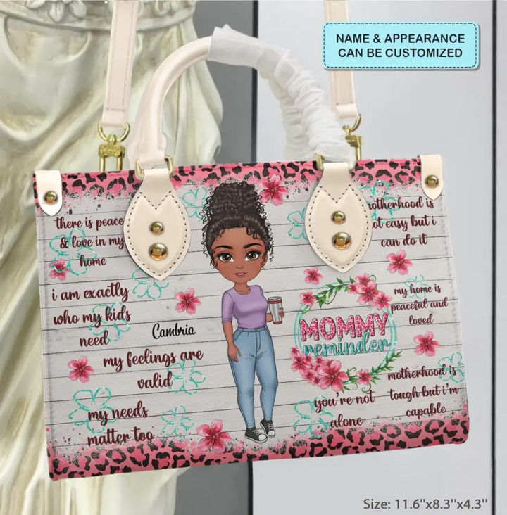 Personalized Leather Bag - Birthday, Mother's Day Gift For Mom, Grandma - Mommy Reminder ARND005