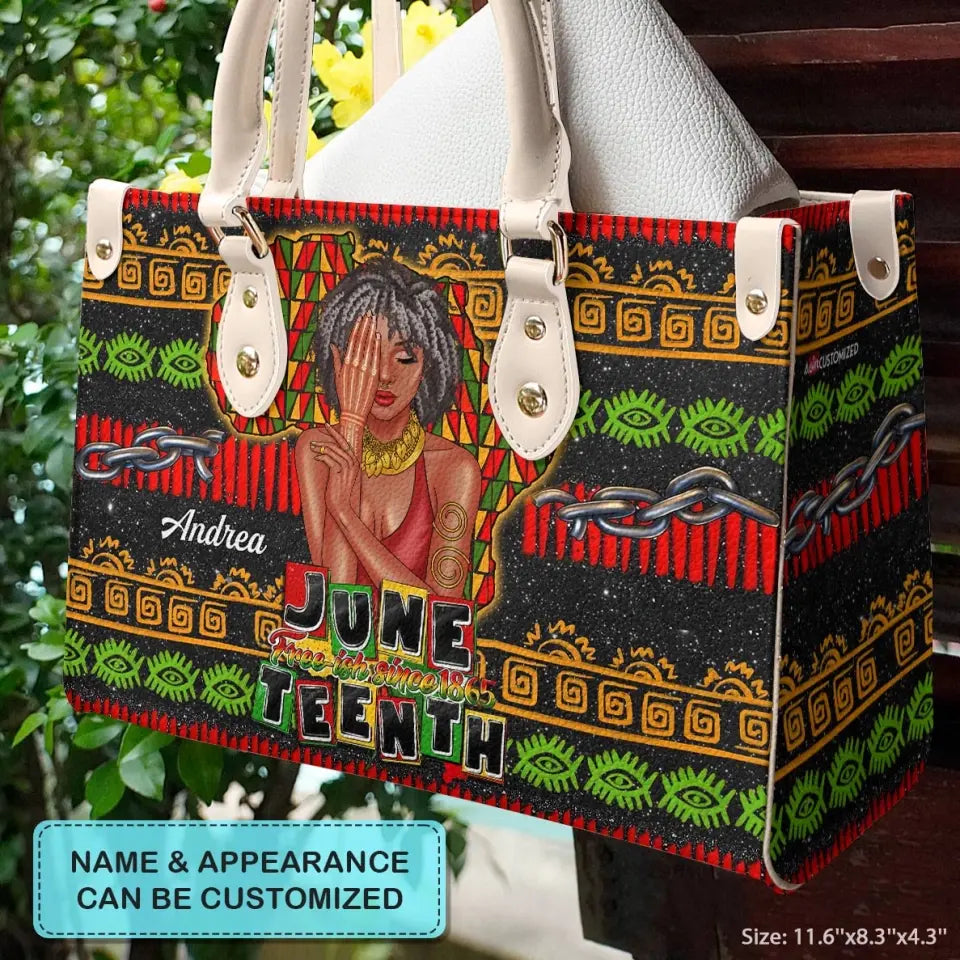 Personalized Leather Bag - Gift For Black Woman - Free-ish Since 1865 Juneteenth ARND0014