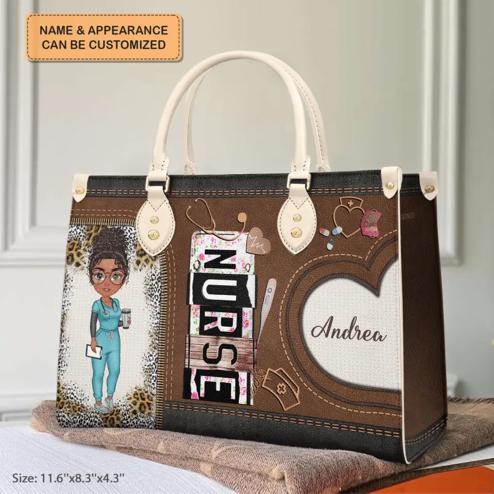 Personalized Leather Bag - Birthday, Nurse's Day For Nurse - Nurse Life Leopard ARND018
