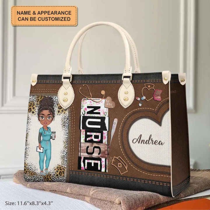 Personalized Leather Bag - Birthday, Nurse's Day For Nurse - Nurse Life Leopard ARND018