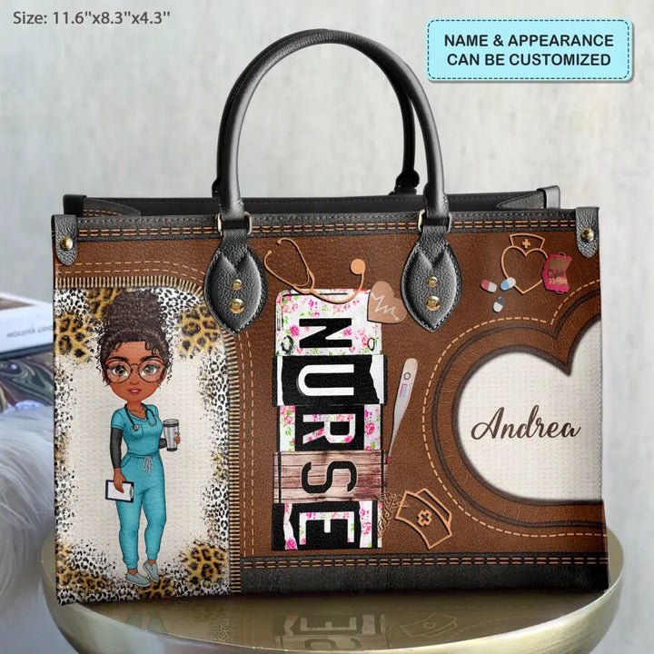 Personalized Leather Bag - Birthday, Nurse's Day For Nurse - Nurse Life Leopard ARND018