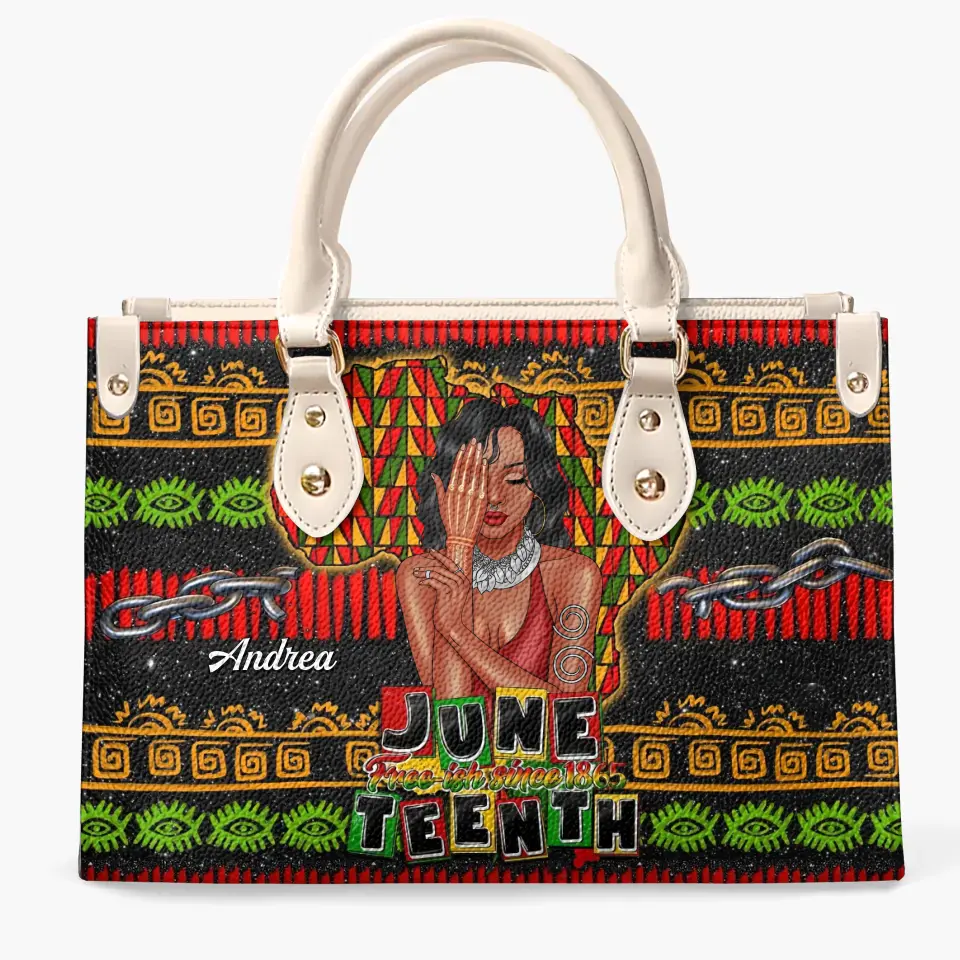 Personalized Leather Bag - Gift For Black Woman - Free-ish Since 1865 Juneteenth ARND0014