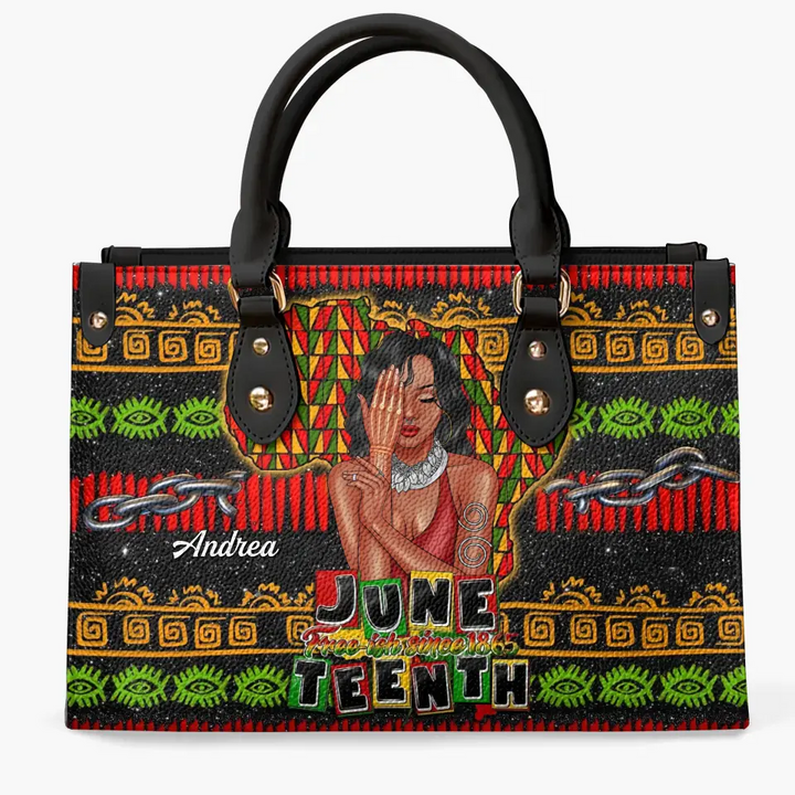 Personalized Leather Bag - Gift For Black Woman - Free-ish Since 1865 Juneteenth ARND0014