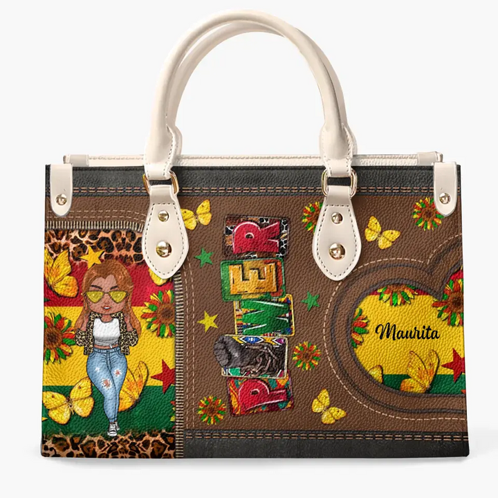 Personalized Leather Bag - Juneteenth, Birthday Gift For Black Woman - Power ARND005