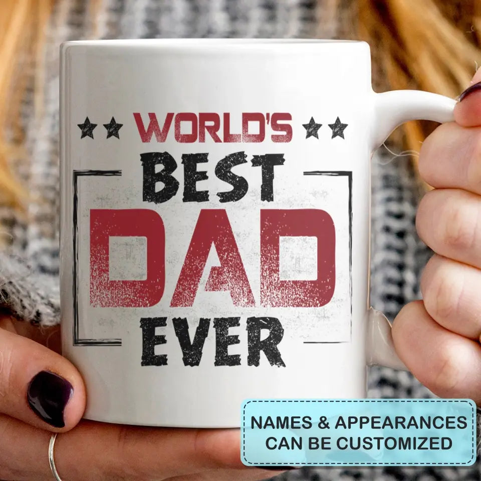 World's Best Dad - Personalized White Mug - Father's Day Gift