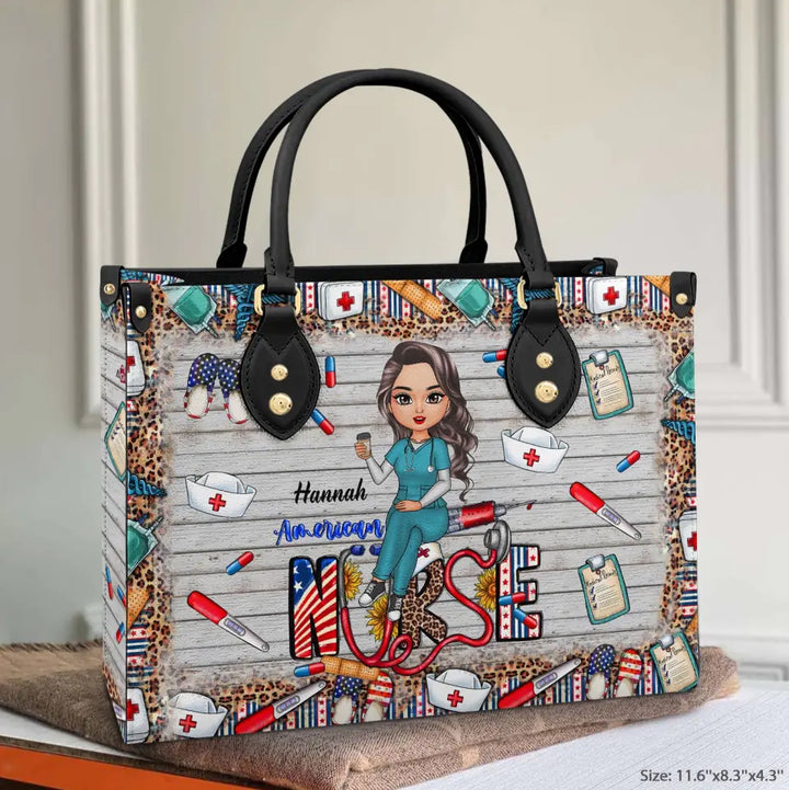 Personalized Leather Bag - Independence Day, Nurse's Day For Nurse - American Nurse ARND018