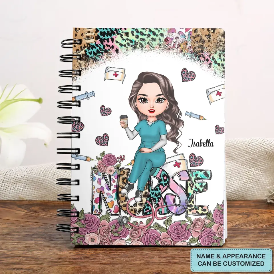 Personalized Spiral Journal - Nurse's Day, Birthday Gift For Nurse - Love Nurse Life ARND018