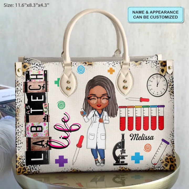 Personalized Leather Bag - Gift For Lab Tech - Lab Tech Life ARND018