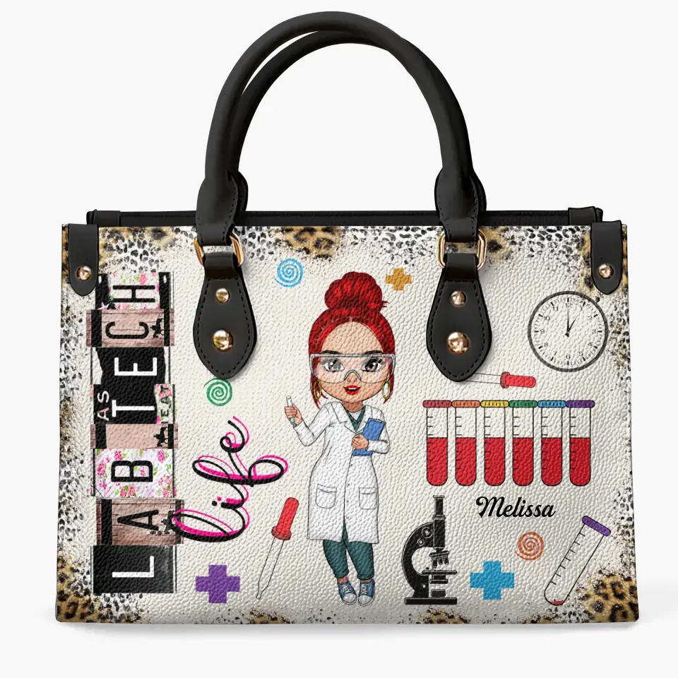 Personalized Leather Bag - Gift For Lab Tech - Lab Tech Life ARND018