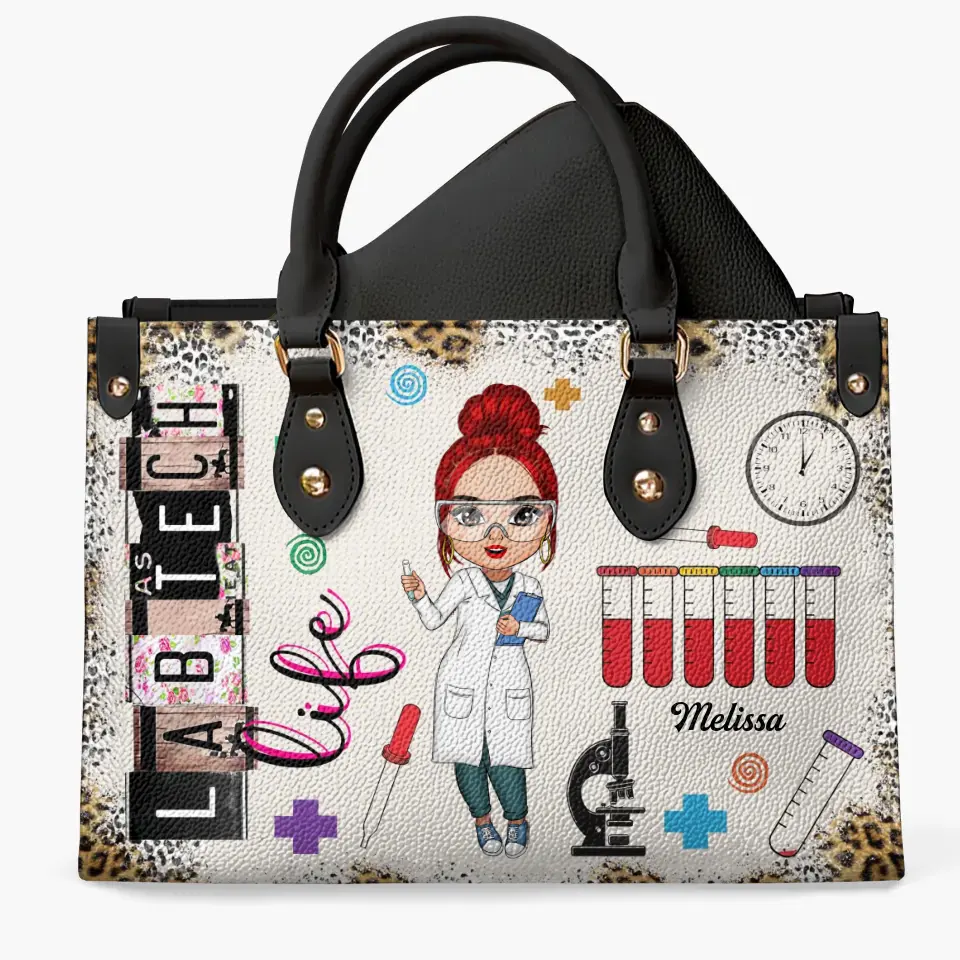 Personalized Leather Bag - Gift For Lab Tech - Lab Tech Life ARND018