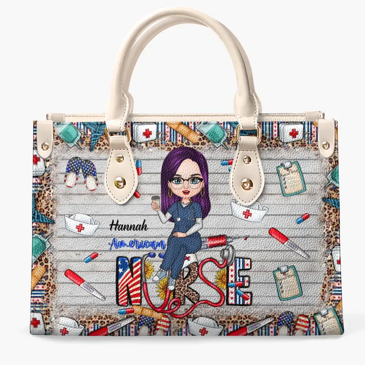 Personalized Leather Bag - Independence Day, Nurse's Day For Nurse - American Nurse ARND018