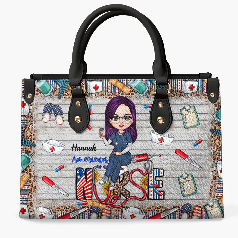 Personalized Leather Bag - Independence Day, Nurse's Day For Nurse - American Nurse ARND018