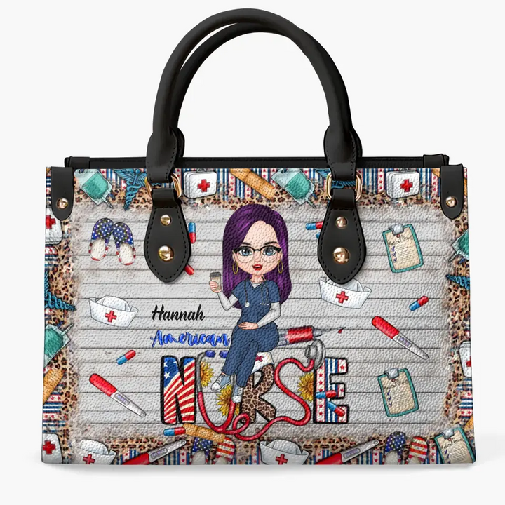 Personalized Leather Bag - Independence Day, Nurse's Day For Nurse - American Nurse ARND018