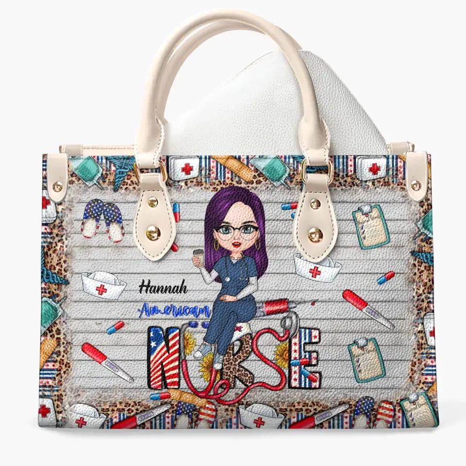 Personalized Leather Bag - Independence Day, Nurse's Day For Nurse - American Nurse ARND018