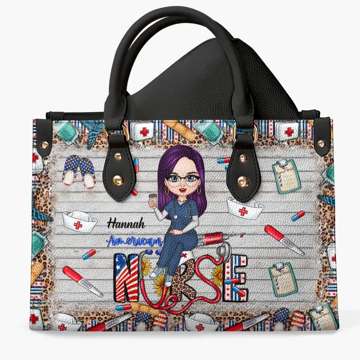 Personalized Leather Bag - Independence Day, Nurse's Day For Nurse - American Nurse ARND018