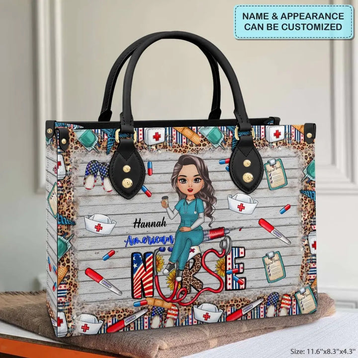 Personalized Leather Bag - Independence Day, Nurse's Day For Nurse - American Nurse ARND018