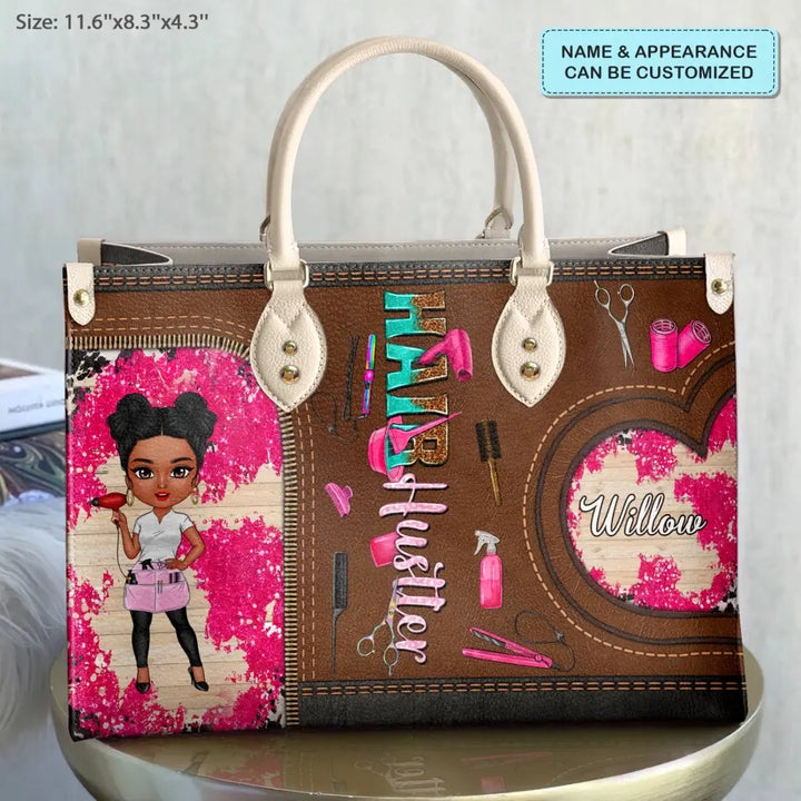 Personalized Leather Bag - Birthday Gift For Hairstylist - Hair Hustle ARND005