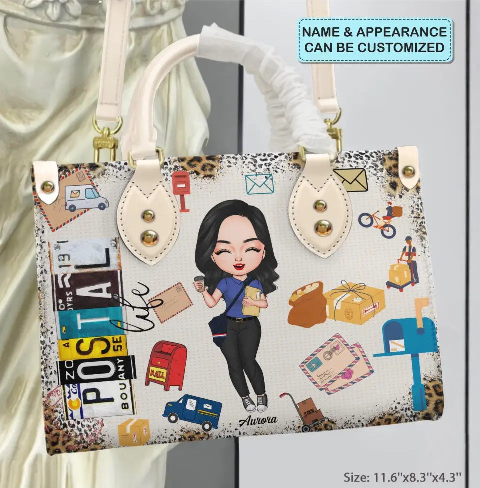 Personalized Leather Bag - Birthday Gift For Postal Worker - Postal Life