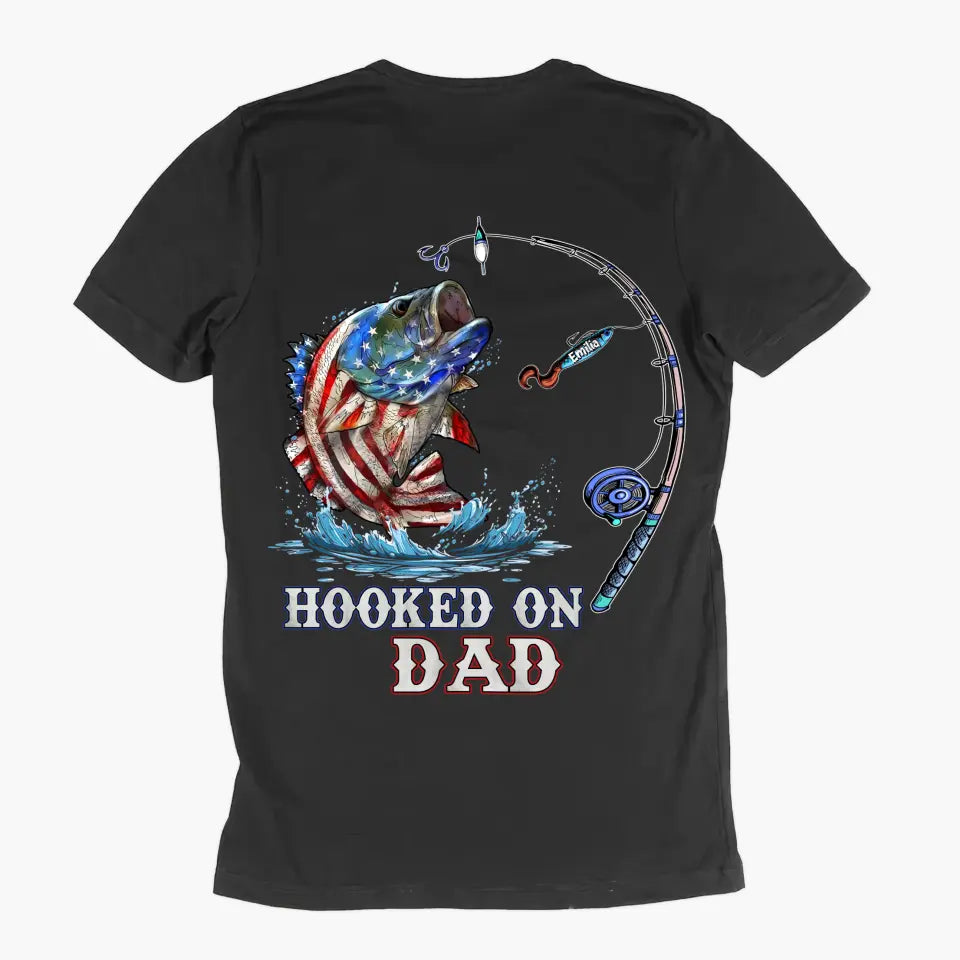 Hook On Daddy Fishing - Custom T-shirt - Father's Day Gift For Dad