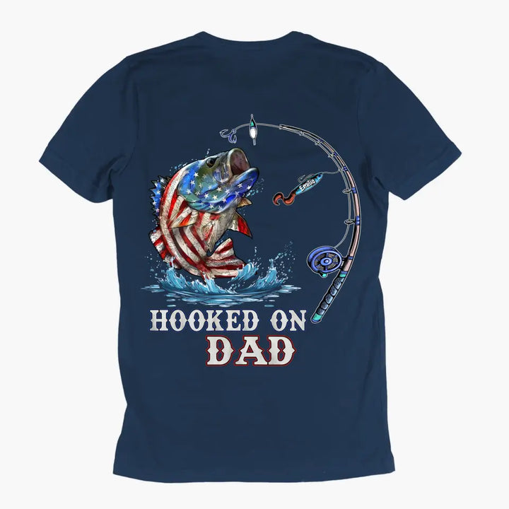 Hook On Daddy Fishing - Custom T-shirt - Father's Day Gift For Dad