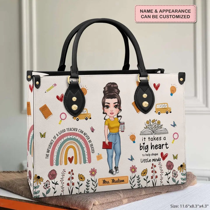 Personalized Custom Leather Bag - Teacher's Day, Birthday Gift For Teacher - Progress Over Perfection