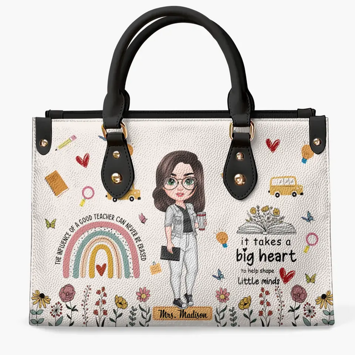 Personalized Custom Leather Bag - Teacher's Day, Birthday Gift For Teacher - Progress Over Perfection