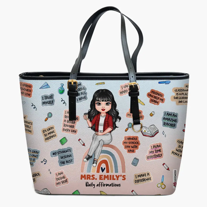 Personalized Custom Leather Bucket Bag - Birthday, Teacher's Day Gift For Teacher - Teacher Life