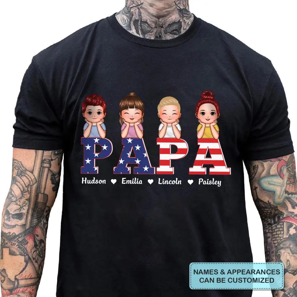 Papa Custom T-shirt - Father's Day Gift