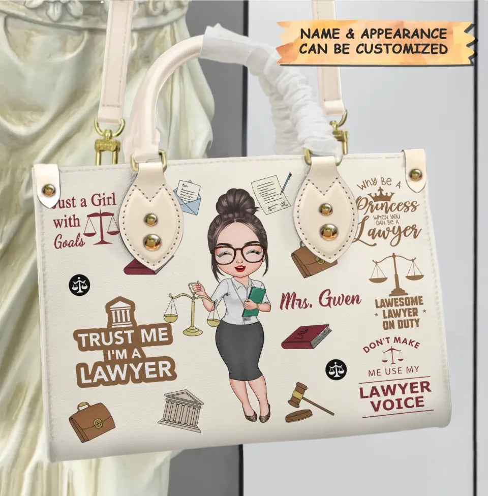 Personalized Custom Leather Bag - Birthday Gift For Lawyer - Being A Lawyer