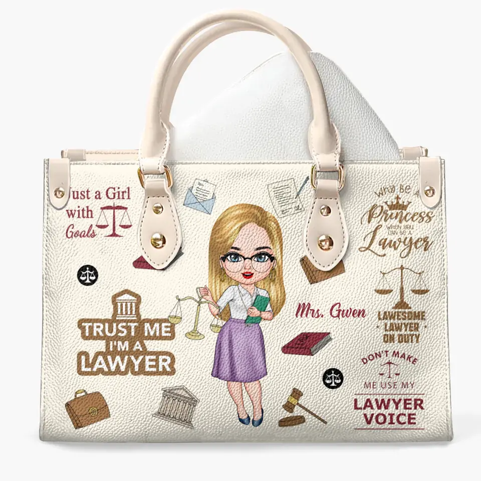 Personalized Custom Leather Bag - Birthday Gift For Lawyer - Being A Lawyer
