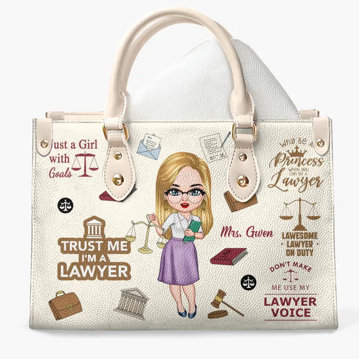 Personalized Custom Leather Bag - Birthday Gift For Lawyer - Being A Lawyer