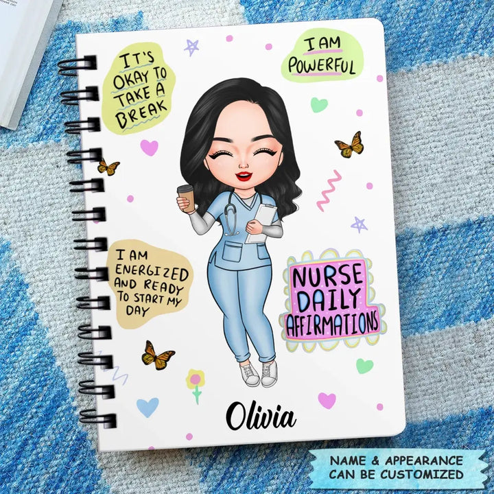 Personalized Spiral Journal - Gift For Nurse - Nurse Daily Affirmations