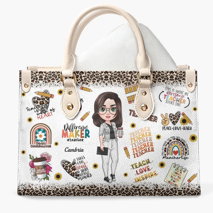 Personalized Custom Leather Bag - Teacher's Day, Birthday Gift For Teacher - Teacher Mode On
