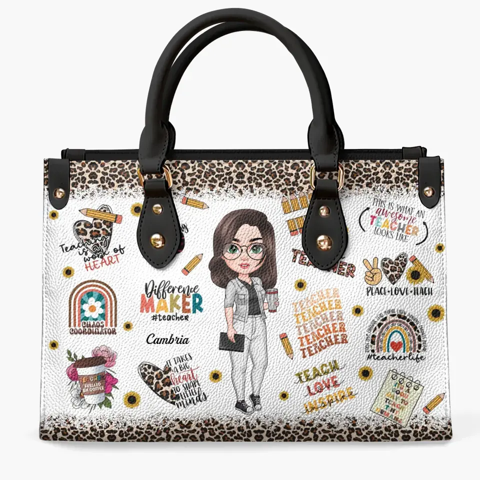 Personalized Custom Leather Bag - Teacher's Day, Birthday Gift For Teacher - Teacher Mode On