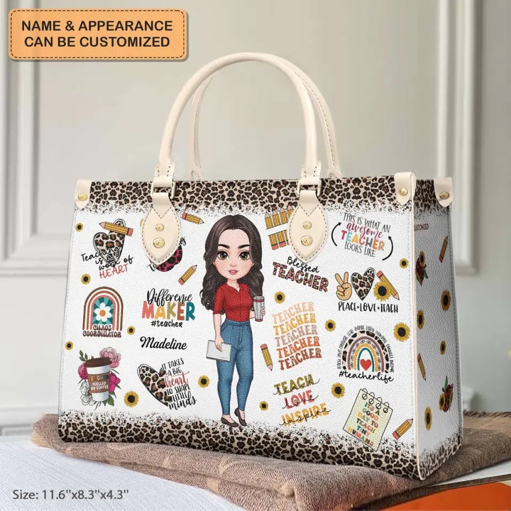 Personalized Custom Leather Bag - Teacher's Day, Birthday Gift For Teacher - Teacher Mode On